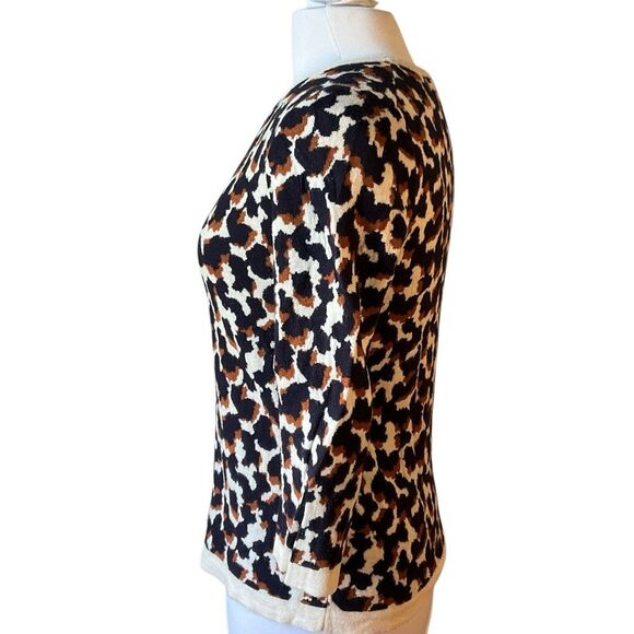 Ann Taylor Scoopneck 3/4 Sleeve Animal Print Sweater. S. Wool Blend - Picture 13 of 13